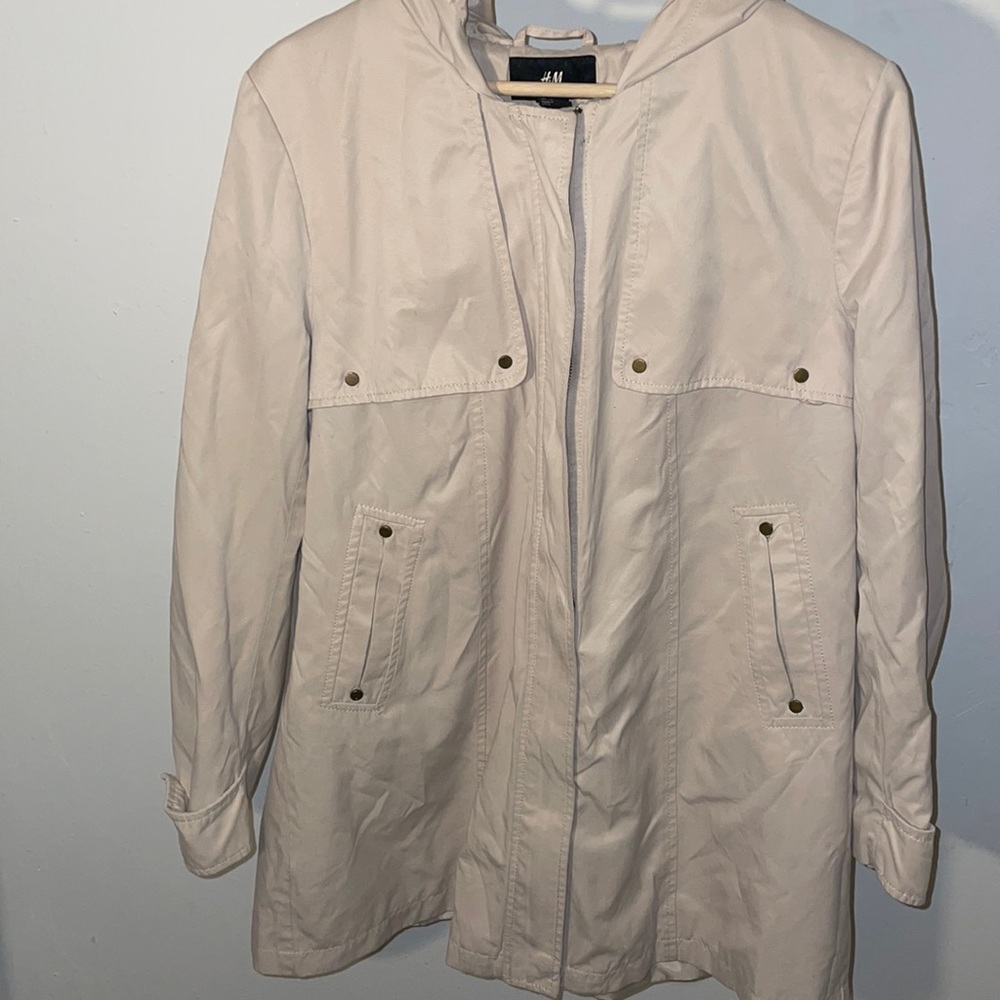 H&M Long Beige Utility Jacket